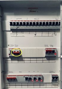 Boiler switch in the utility cupboard